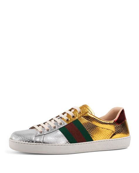 2013 gucci ace sneakers|Gucci ace metallic snakeskin sneakers.